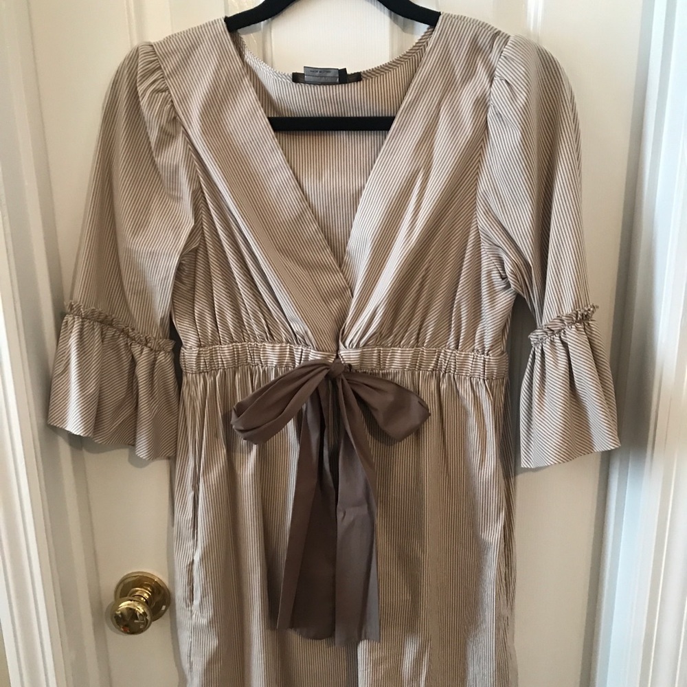 BCBGMaxAzria tie front striped dress